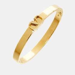 Pre Owned Valentino Vlogo Gold Tone Bracelet