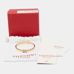 Pre Owned Valentino Vlogo Gold Tone Bracelet