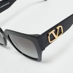 Pre Owned Valentino Black Gradient VA 4082 Vlogo Square Sunglasses