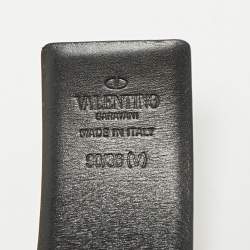 Pre Owned Valentino Brown/Black Leather VLogo Reversible Belt 90 CM