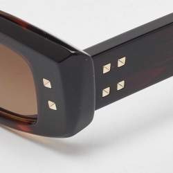 Pre Owned Valentino Brown VLS 109C V Quatro Frame Cat Eye Sunglasses