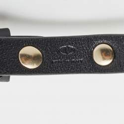 Pre Owned Valentino Rockstud Leather Gold Tone Bracelet