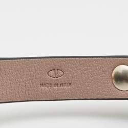 Pre Owned Valentino Rockstud Leather Gold Tone Wrap Bracelet