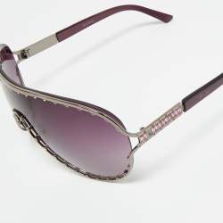 Pre Owned Valentino Purple Gradient 5434/S Crystal Shield Sunglasses
