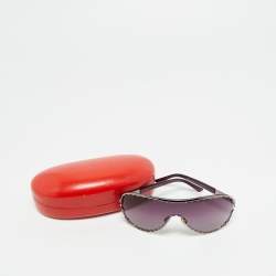 Pre Owned Valentino Purple Gradient 5434/S Crystal Shield Sunglasses