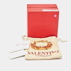 Pre Owned Valentino Chunky Vlogo Gold Tone Chain Link Bracelet