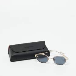 Pre Owned Valentino Black/Gold Tone VLS 122A V Stud Geometric Sunglasses
