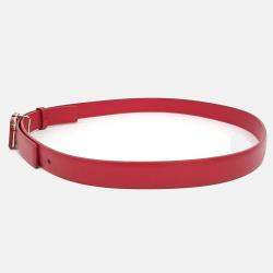 Pre Owned Valentino Red Leather V-logo belt