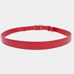 Pre Owned Valentino Red Leather V-logo belt