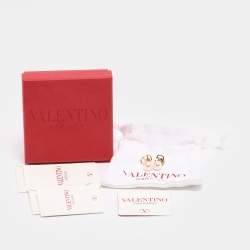 Pre Owned أقراط فالنتينو بشعار V مع لآلئ مزيفة باللون الذهبي معدن متدلي