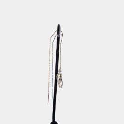 Pre Owned Valentino Crystal V Logo Signature Threader Earrings