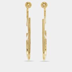 Pre Owned Valentino VLogo Gold Tone Earrings