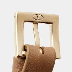 Pre Owned Valentino Leather Rockstud Gold Tone Bracelet