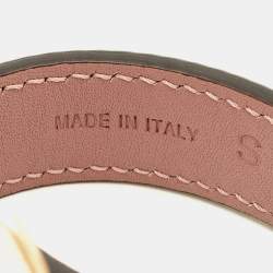 Pre Owned Valentino Rockstud Leather Gold Tone Bracelet S