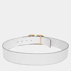 مملوكة مسبقًا حزام فالنتينو بإبزيم V جلد أبيض