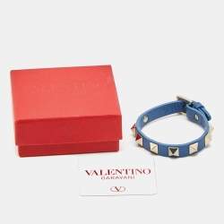 مملوكة مسبقًا سوار فالنتينو روكستود جلد أزرق ونغمة ذهبية