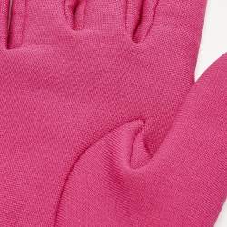 Pre Owned Valentino Pink Vlogo Detail Jersey Elbow-Length Gloves