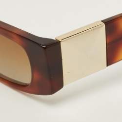 مملوكة مسبقًا Valentino Tortoise Brown VA 4105 One Stud Rectangle Sunglasses