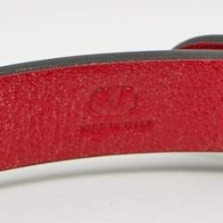 Pre Owned سوار فالنتينو فلوجو سيجناتشر جلد لون معدني غامق