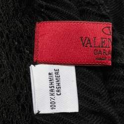 Pre Owned Valentino Black Lace & Cashmere Scarf