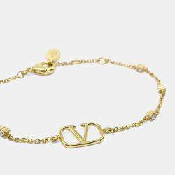 Pre Owned Valentino Gold Logo Bracelet