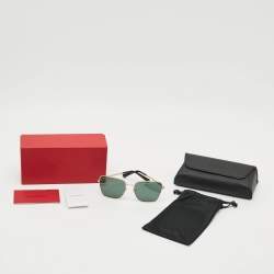 Pre Owned Valentino Black/Gold Tone VA 2054 Butterfly Sunglasses