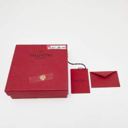 Valentino Military Green Rockstud Leather Luggage Tag