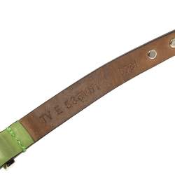 Pre Owned Valentino Green Leather Rockstud Belt 85CM