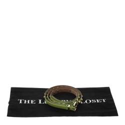 Pre Owned Valentino Green Leather Rockstud Belt 85CM