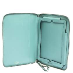 Pre Owned Valentino Mint Green Leather Rockstud Zip Around iPad Case