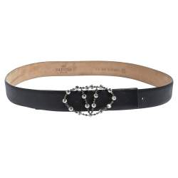 Valentino - 3cm Logo-Embellished Leather Belt - Black Valentino