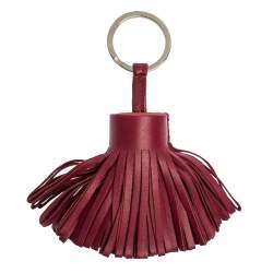 Pre Owned Hermes Ruby Lambskin Leather Carmen Tassel Keychain