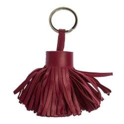 Pre Owned Hermes Ruby Lambskin Leather Carmen Tassel Keychain