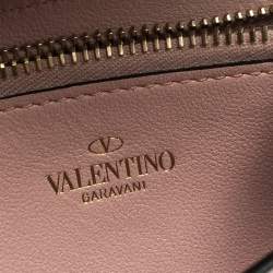 Pre Owned Valentino Light Pink Leather Rockstud Chain Phone Case