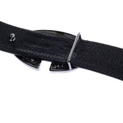 مملوكة مسبقًا حزام فالنتينو بلانتينو كانفاس وجلد أحمر وأسود بالشعار مقاس 110 سم