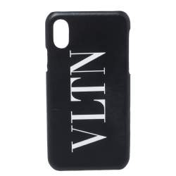 Pre Owned Valentino Black Rubber VLTN iPhone X Cover