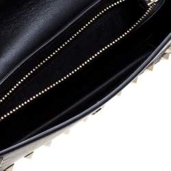 Pre Owned Valentino Black Leather Rockstud Chain Phone Case