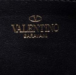 Pre Owned Valentino Black Leather Rockstud Chain Phone Case