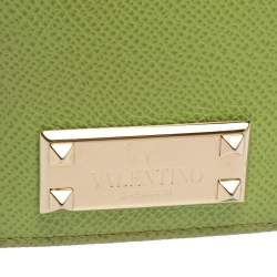 Valentino Green Grained Leather Rockstud iPhone 5 Flip Case