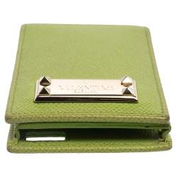 Valentino Green Grained Leather Rockstud iPhone 5 Flip Case