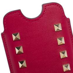 Pre Owned Valentino Fuchsia Leather Rockstud iPhone 5/5S Case