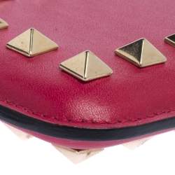 Pre Owned Valentino Fuchsia Leather Rockstud iPhone 5/5S Case