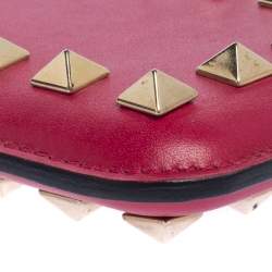 Pre Owned Valentino Fuchsia Leather Rockstud iPhone 5/5S Case