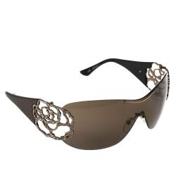 مملوكة مسبقًا Valentino Brown 5624/S Crystal Embellished Shield Sunglasses