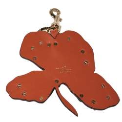 Pre Owned Valentino Multicolor Tropical Flower Studded Leather Keyring / Bag Charm