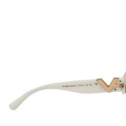 Pre Owned Valentino White/Grey VA4053 Oversized Hexagon Sunglasses