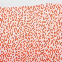 مملوكة مسبقًا وشاح فالنتينو حرير مطبوع نقشة الفهج برتقالي نيون مربع