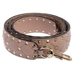 Pre Owned Valentino Poudre Quilted Leather Rockstud Spike Bag Strap