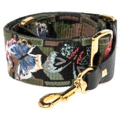 Pre Owned Valentino Multicolor Camu Butterfly Guitar Bag Strap