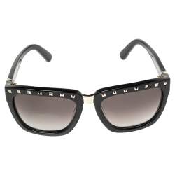 Pre Owned Valentino Black Rockstud V675S Wayfarer Gradient Sunglasses
